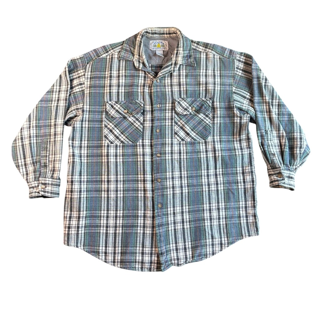 Alaska 1959 Wilderness Gear Flannel Shirt‎ Mens L Plaid Button Up Long Sleeve